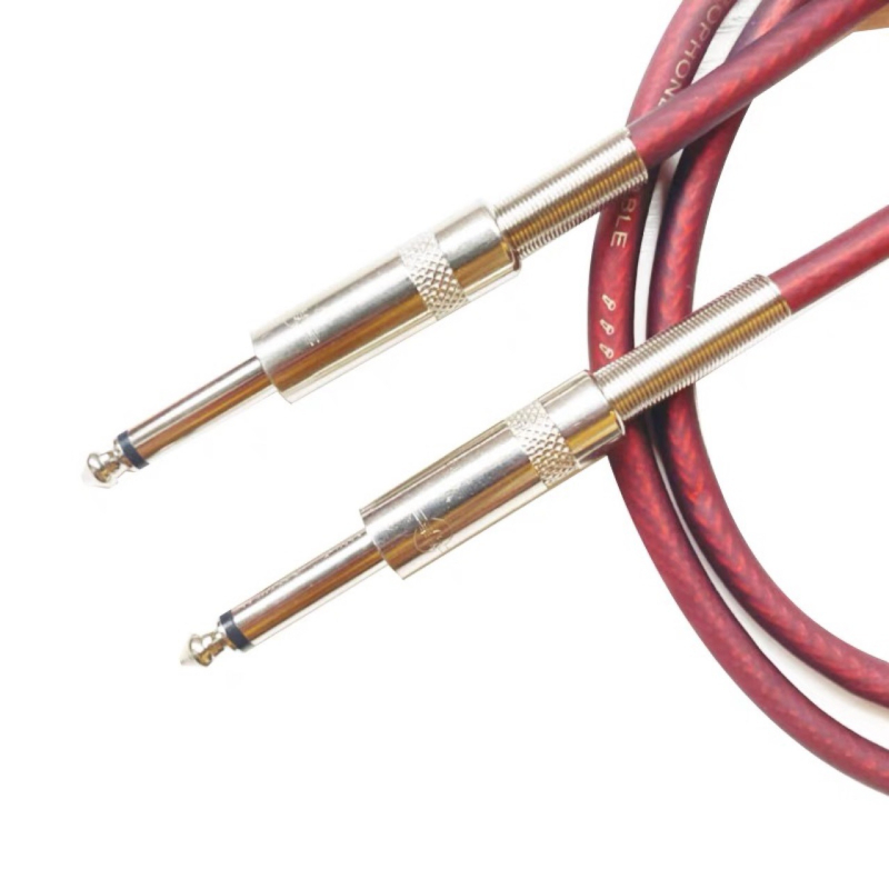 Mono audio kabel za mikrofon i gitaru, 6,35 mm muški–muški priključak, vodič s bakrenim premazom aluminija