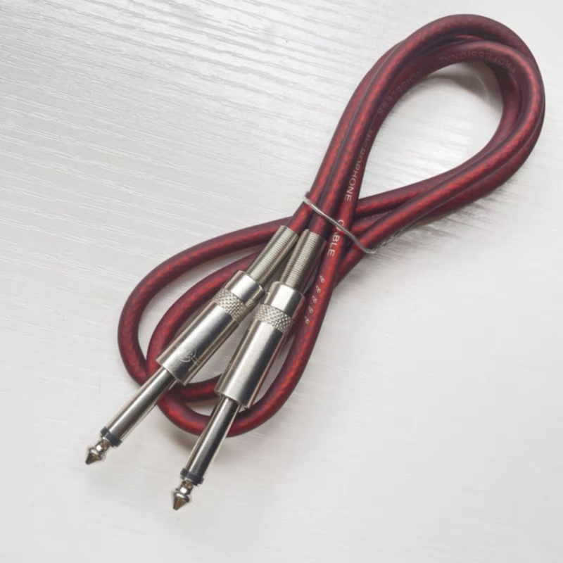 Mono audio kabel za mikrofon i gitaru, 6,35 mm muški–muški priključak, vodič s bakrenim premazom aluminija