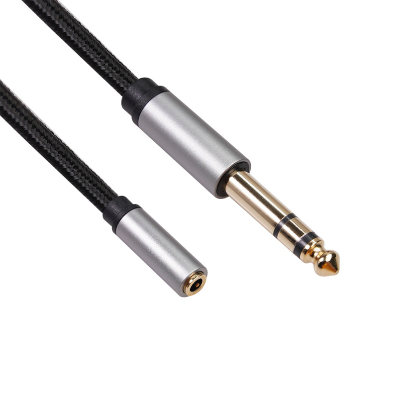 Cablu adaptor audio cu cupru torsadat, 6,35 mm la 3,5 mm, stereo, pentru chitară electrică și mixer, CE certificat, audio/video