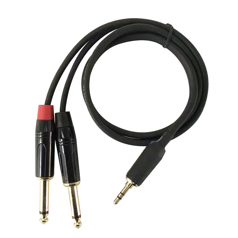 Audio kabel 3,5 mm na dvostruke 6,5 mm konektore, zlatni kontakti, bakreno jezgro, PVC izolacija, za gitaru, mikser ili računalo