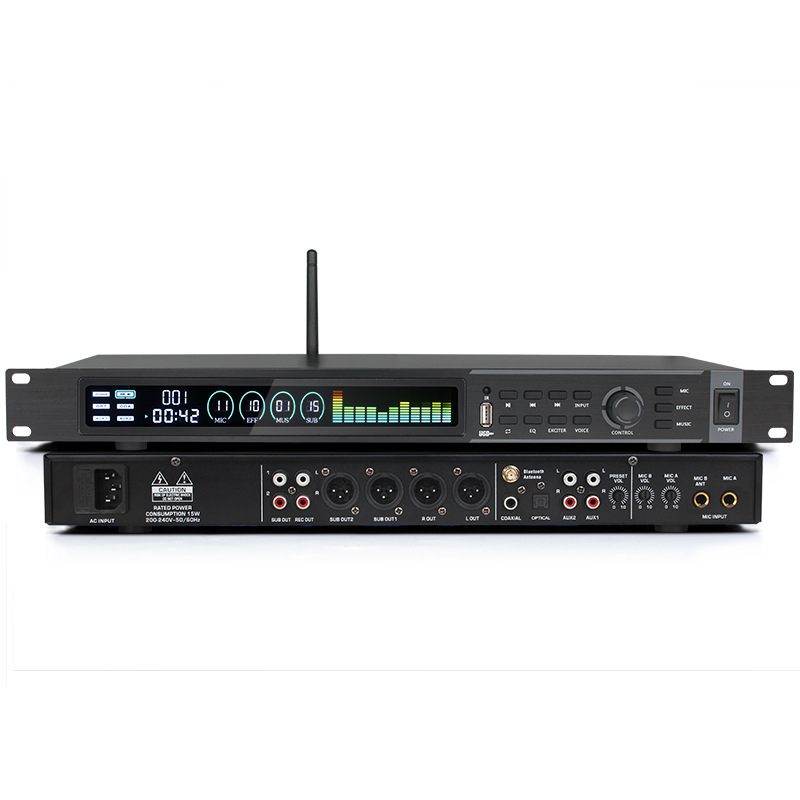 EGR előfokozó/effektprocesszor karaokehoz USB interfésszel, alumínium-ötvözet testtel (Márka: EGR; USB interfész; Alumínium-ötvözet test)