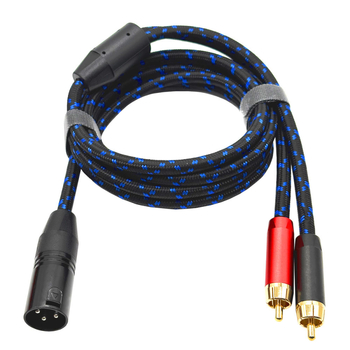 Audio kabel, oklopljen, zlatno obloženi priključci, XLR 3‑žilni na dvostruki RCA muški, vodiči od bakra bez kisika