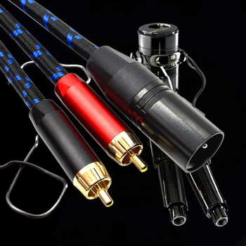 Audio kabel, oklopljen, zlatno obloženi priključci, XLR 3‑žilni na dvostruki RCA muški, vodiči od bakra bez kisika