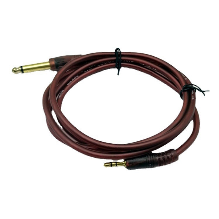 Zlatom pozlaćeni audio kabel 3.5 mm na 6.35 mm, bakreni vodiči, za gitaru i mixer