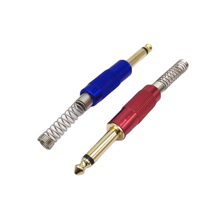 Mufa microfon, aurită, mono, doi conductori