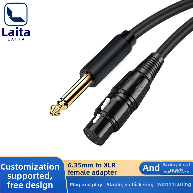 LAITA Izbalansirani audio kabel 6,35 mm na XLR, dvostruki vodič, za mikrofon i mikser