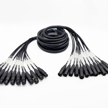 12-žilový viacjadrový mikrofónový kábel s tkaným povrazom a XLR pre audio a video (Značka Kaijinghong; Obojok plášťa: elastické PVC; RoHS certifikát; Určené pre audio a video)