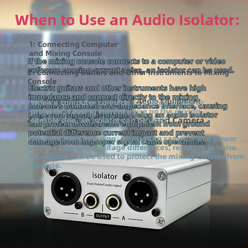 Audio izolator DI box – uklanja šum uz uzemljenje i hum, audio filter, uravnotežena impedancija instrumenta