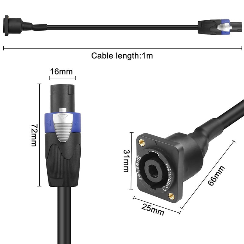 Audio kabel JM0001212 za audio perifernu opremu, četiri jezgre, jezgro od bakra bez oksigena, niklano obloženi konektori, PVC kućište, ROHS