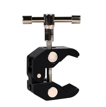 Μεταλλικός σφιγκτήρας με νύχι καβουριού, τύπος Q, σταθερή στήριξη, ευέλικτη ρύθμιση για φωτογραφικό εξοπλισμό (Μέταλλο; μέγ. φορτίο 2–5 kg; βάρος 150 g; για ζωντανή μετάδοση και φωτογράφηση)