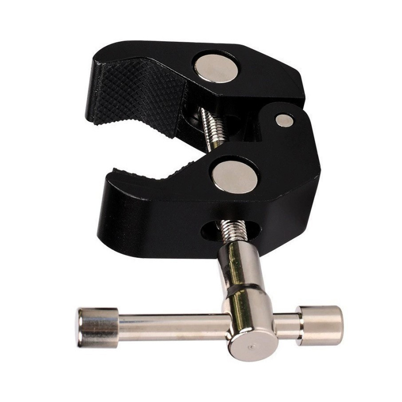 Μεταλλικός σφιγκτήρας με νύχι καβουριού, τύπος Q, σταθερή στήριξη, ευέλικτη ρύθμιση για φωτογραφικό εξοπλισμό (Μέταλλο; μέγ. φορτίο 2–5 kg; βάρος 150 g; για ζωντανή μετάδοση και φωτογράφηση)