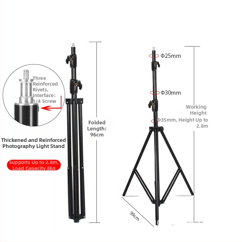 Stativ panoramic pentru fotografiere, din aliaj de aluminiu, capacitate de încărcare 8 kg, 3 secțiuni, extensibil și întărit, cu arc
