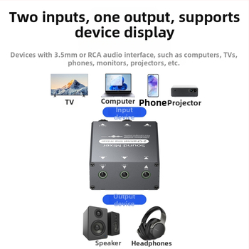 Audio mixér pre živé vysielanie Hq35 – 2-in-1 prepínač, 3,5 mm zvuková syntéza, 1080 rozlíšenie, kábel 300 cm, značka Tuya