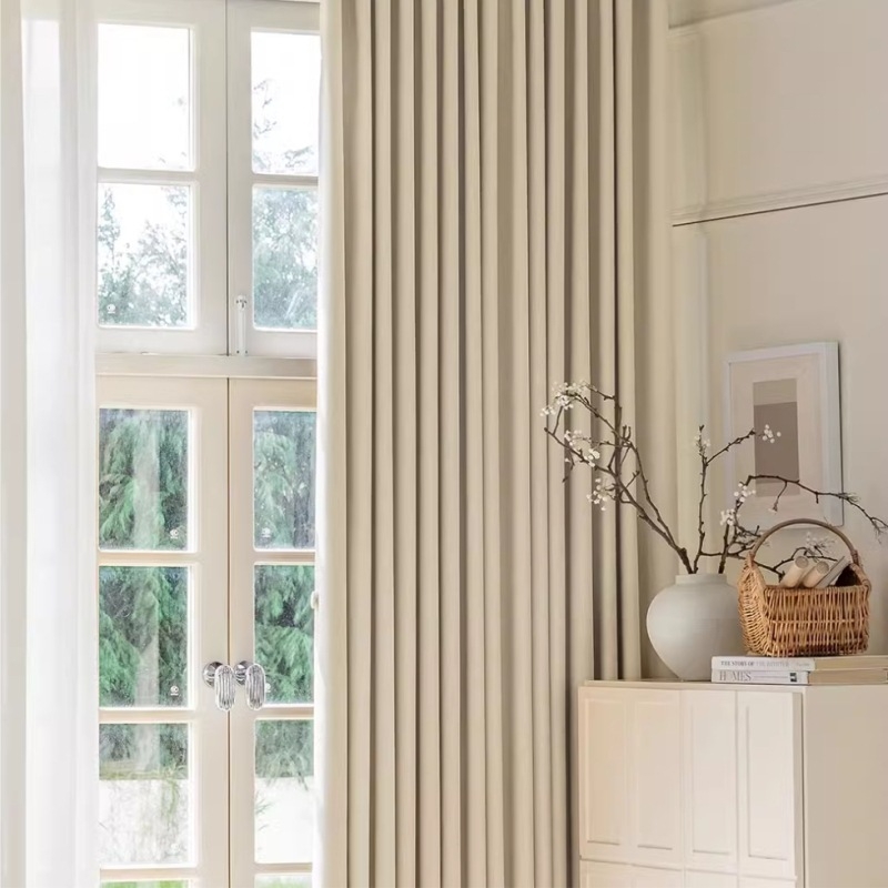 Cortine din Chenille Jacquard, blackout cu umbrire 71-90%, stil modern simplu, pentru living și dormitor