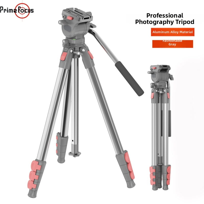 Stativ s hydraulickou hlavou pre DSLR/mirrorless, 3-sekčný, hliníková zliatina, rýchlo uvoľňovacia doska, nosnosť 2–5 kg, prenosný stojan na live stream