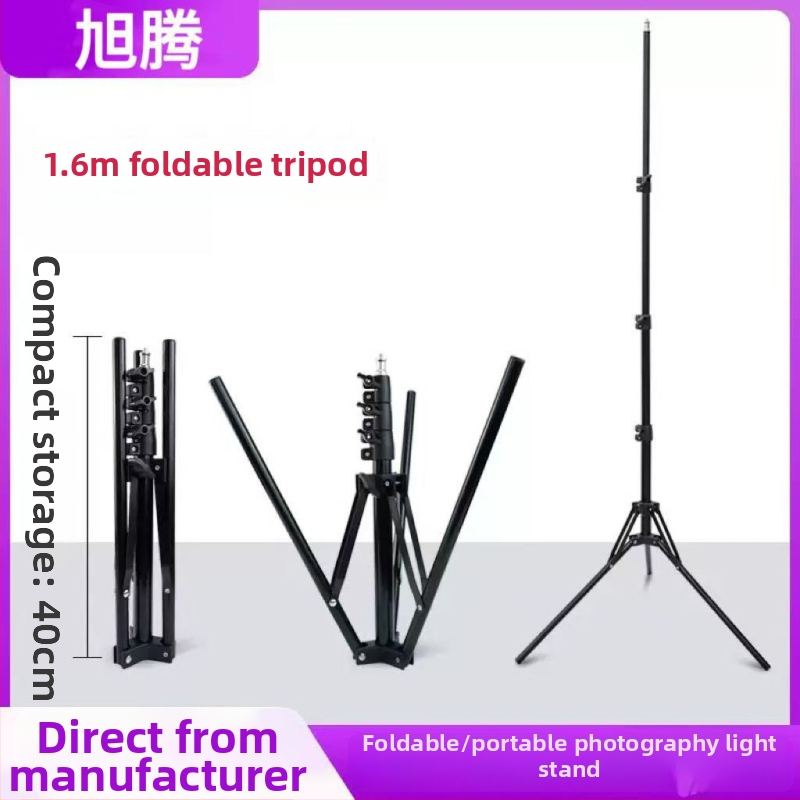 Trojnožný stojan s reverzívnym zložením pre živé vysielanie, 4 sekcie, železná konštrukcia, nosnosť 3 kg, hmotnosť 590 g, bez platne rýchleho uvoľnenia, stabilné snímanie