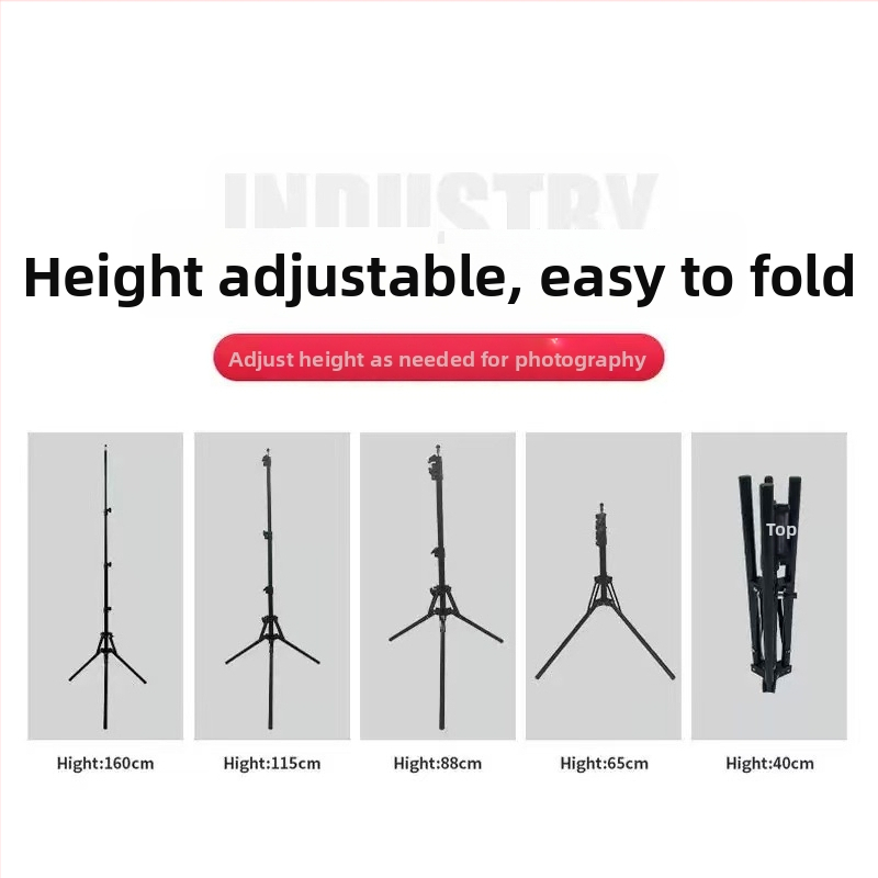 Trojnožný stojan s reverzívnym zložením pre živé vysielanie, 4 sekcie, železná konštrukcia, nosnosť 3 kg, hmotnosť 590 g, bez platne rýchleho uvoľnenia, stabilné snímanie