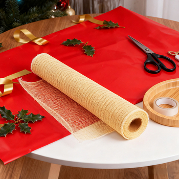 Karácsonyi díszítő szalag — műanyag, helyszíni díszítés kelléke, Mesibo márka