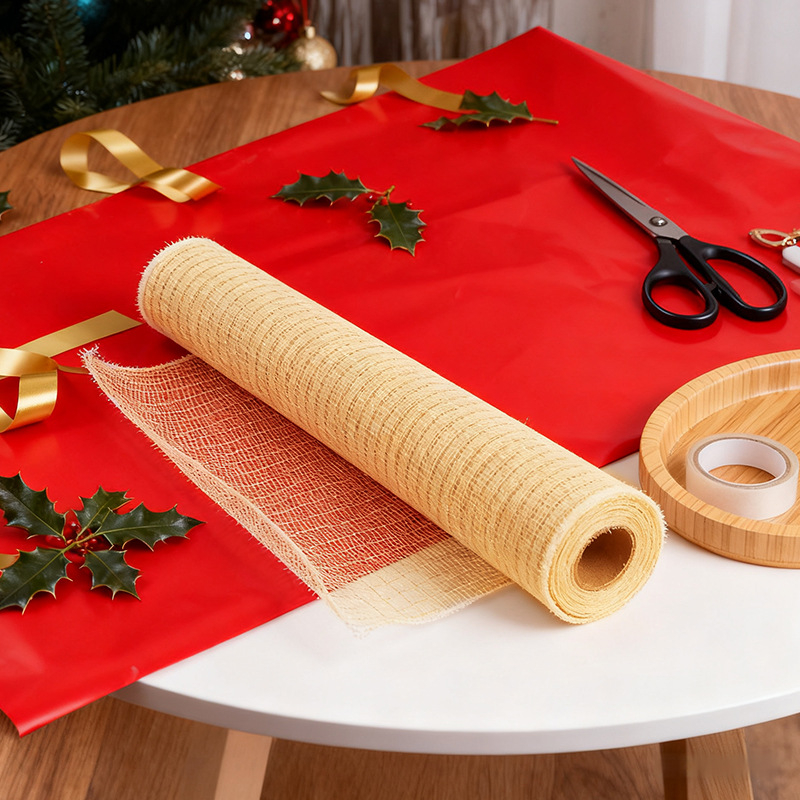 Karácsonyi díszítő szalag — műanyag, helyszíni díszítés kelléke, Mesibo márka