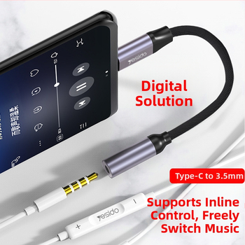 Yesido YAU19 Type-C Ακουστικός προσαρμογέας 3,5 mm για Android