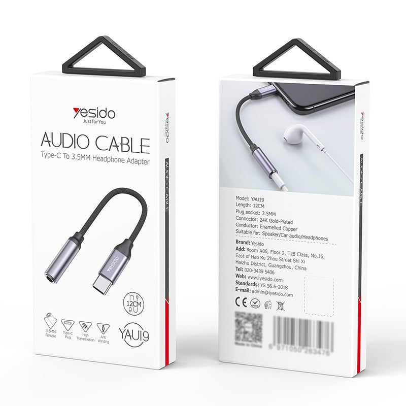 Yesido YAU19 Type-C Ακουστικός προσαρμογέας 3,5 mm για Android