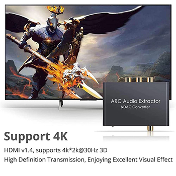 Convertor audio HDMI ARC | Ieșire analogică 5.1 canale | Convertor digital-analog | Carcasă din aliaj de aluminiu | Model 7004ARC