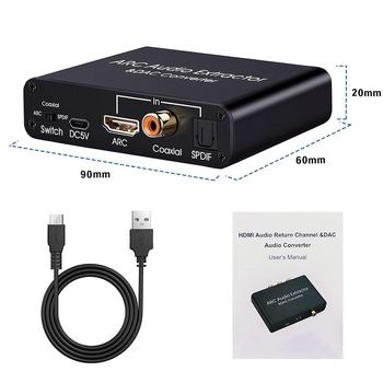 Convertor audio HDMI ARC | Ieșire analogică 5.1 canale | Convertor digital-analog | Carcasă din aliaj de aluminiu | Model 7004ARC