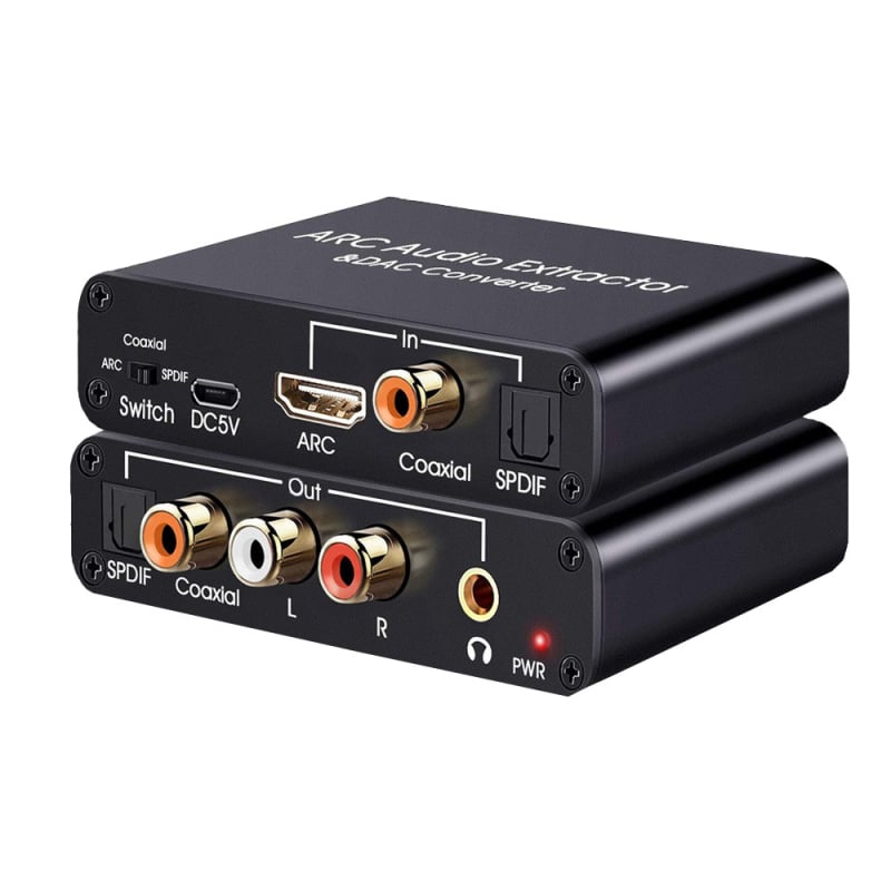 Convertor audio HDMI ARC | Ieșire analogică 5.1 canale | Convertor digital-analog | Carcasă din aliaj de aluminiu | Model 7004ARC