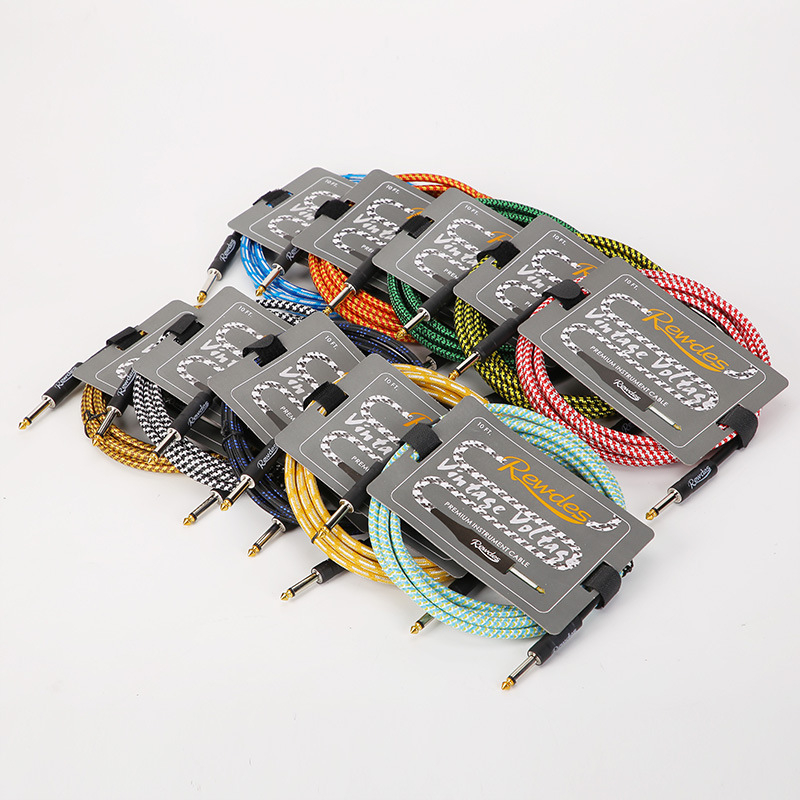 Kabel za gitaru, pleteni, bakreno jezgro, redukcija šuma, duljine 3 m / 6 m / 10 m, marka Rewdes
