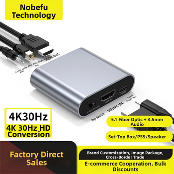 4K HDMI audio splitter sa SPDIF-om i 3,5 mm digitalnim optičkim zvukom, visoka razlučivost, kompatibilan s Nintendo Switch, PS4 i PS5