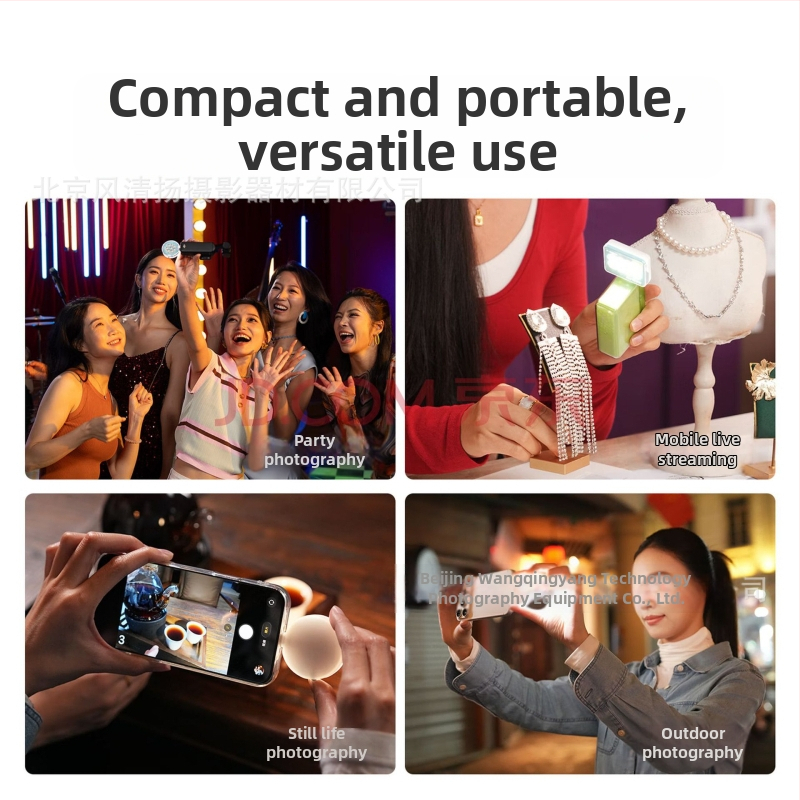 Lumină LED pentru smartphone, alimentare Type-C, cap COB, reglaj luminozității, sursă de alimentare autonomă