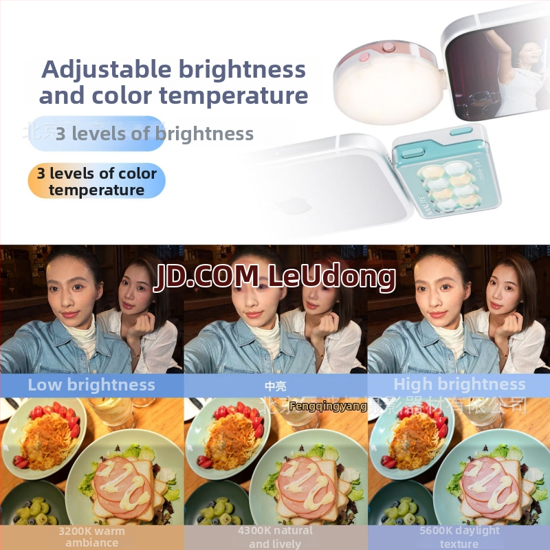 Lumină LED pentru smartphone, alimentare Type-C, cap COB, reglaj luminozității, sursă de alimentare autonomă