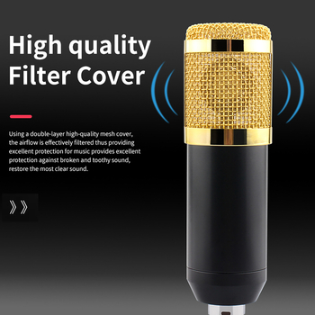 Σετ μικροφώνου πυκνωτικού τύπου F999+BM800 με κάρτα ήχου για ζωντανές μεταδόσεις, Bluetooth 5.3, 100 Hz–20 kHz, SNR ≥60 dB, ενσωματωμένη μπαταρία 1200–2000 mAh, αυτονομία 8–12 ώρες