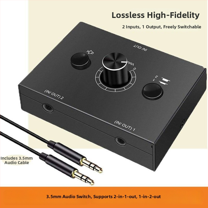 Oxygen comutator audio stereo AUX 3.5mm, 4 în 1 ieșire / 1 intrare 4 ieșiri, amplificator bidirecțional de înaltă fidelitate