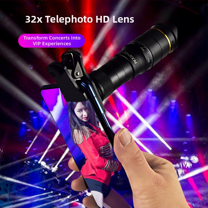 Teleobjektív pre mobilný telefón so 32x zoomom, externý univerzálny objektív pre smartfón, rýchla úprava zoomu, kompatibilný s Apple, Samsung, Huawei, Xiaomi, Oppo