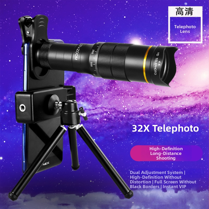 Teleobjektív pre mobilný telefón so 32x zoomom, externý univerzálny objektív pre smartfón, rýchla úprava zoomu, kompatibilný s Apple, Samsung, Huawei, Xiaomi, Oppo