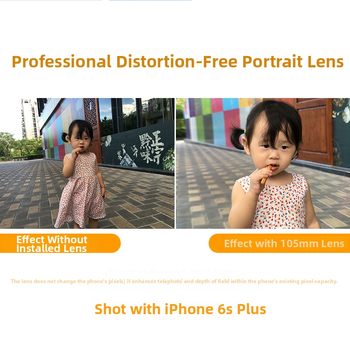 pholes PH-8166 Objektív na portrét pre telefóny, externý 105 mm, DSLR úrovne bokeh, kompatibilný s väčšinou smartfónov