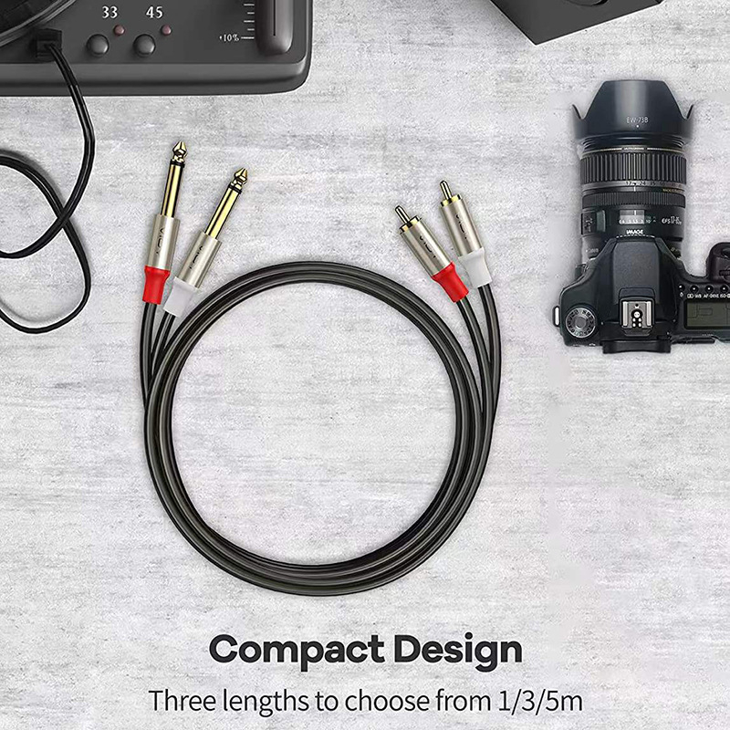 YHT Audio kabel 2x RCA na 2x 6,35 mm za efekte, mikser i pojačalo