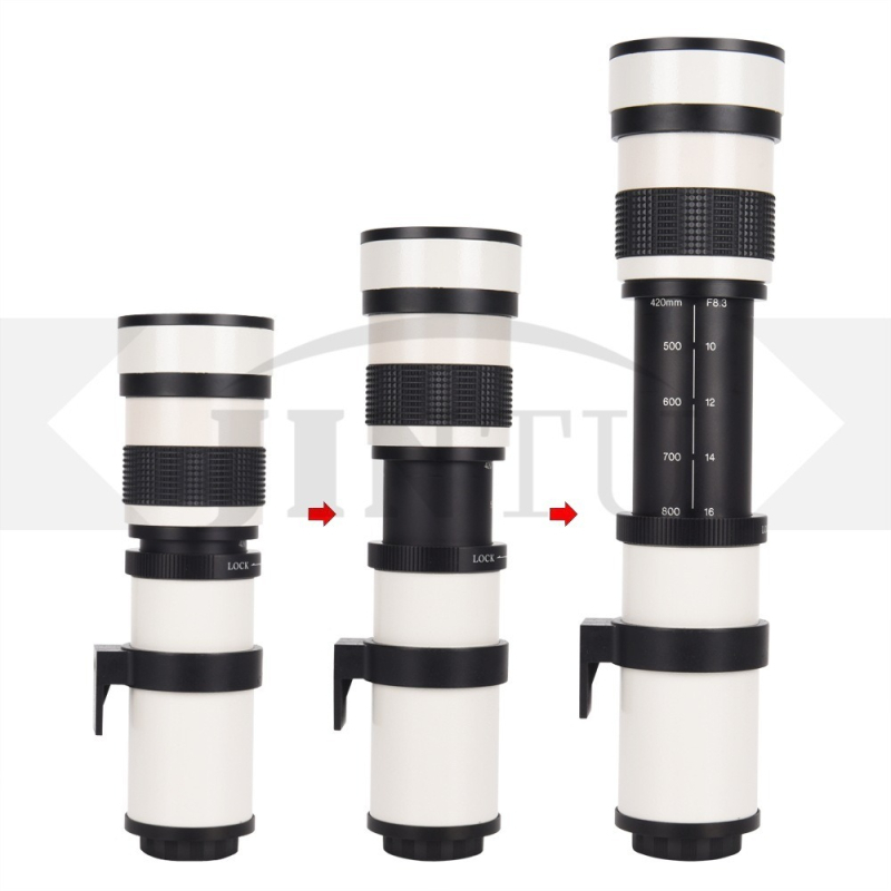 Lentilă teleobiectiv zoom cu focalizare manuală 420-800mm, montură Canon, filtru 67mm, diafragmă maximă f/8.3, distanță minimă de focalizare 1.5m