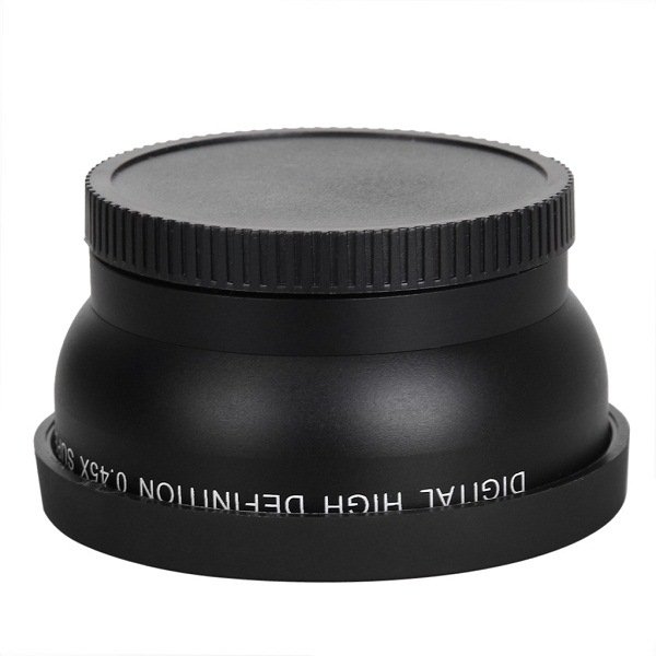 Obiectiv macro-wide 58mm cu mărire 0.45x pentru interfața SLR de 58mm, compatibil cu filtre de 62mm