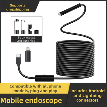 Endoskopická kamera pre mechanické diely, 70° pohľad, IP67 vodotesný, pracovná dĺžka 100 cm, 1920x1440 pixelov, LED osvetlenie