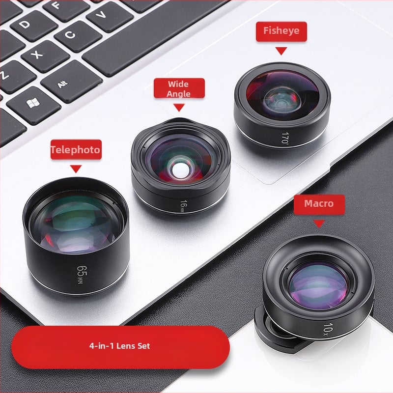 4-u-1 objektiv za mobitel: fisheye, bez izobličenja široki kut, portret i makro