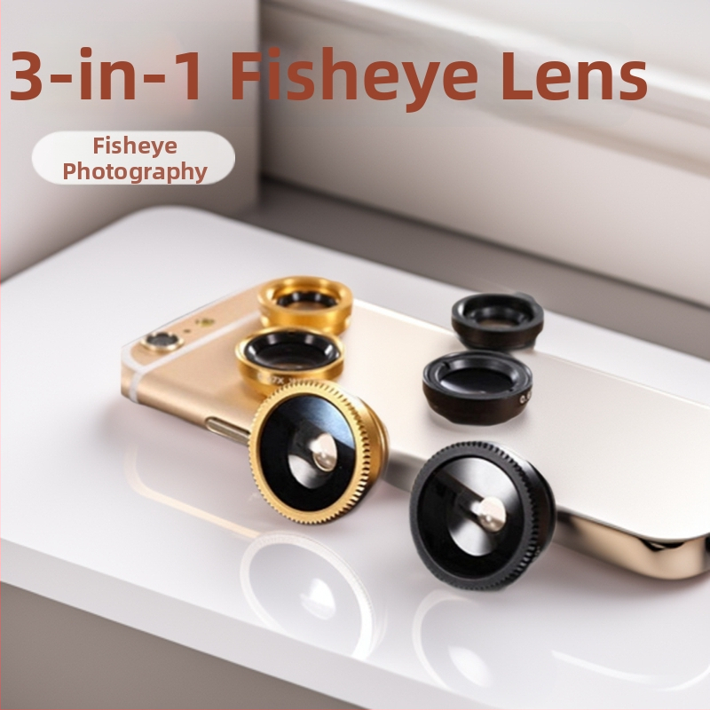 Mobilný telefón Fisheye trojitá šošovka – 3 v 1, širokouhlým a makro režimom pre selfie