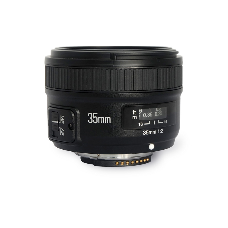Yongnuo 35mm F2 obiectiv unghi larg fix pentru monturi Canon EF și Nikon F, Full-Frame, distanță minimă de focalizare 0,25 m