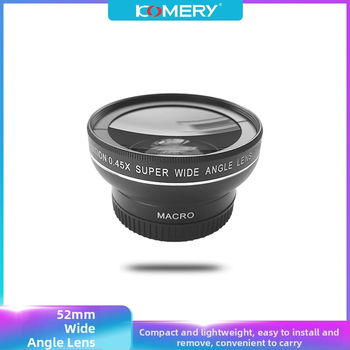 KOMERY 0.45x52mm širokouhlý makro objektív pre bezrkadlové fotoaparáty, 2 v 1 široko- a ultrawide, 10-20mm ohnisková vzdialenosť, 52mm filter
