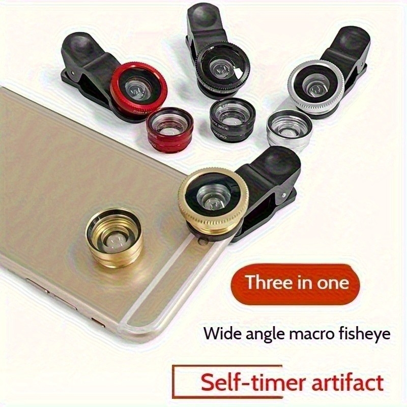 Mobiltelefonhoz rögzíthető Fisheye lencse – három az egyben: 180°, széles látómező, makró, selfie