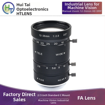 Priemyselný objektív pre strojové videnie, 12-36mm, C-mount, manuálny zoom, senzor 2/3-inch, minimálne zaostrenie 0,15 m