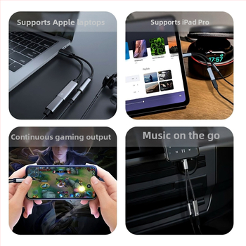 Ακουστικός αντάπτορας 3,5 mm προς Type-C με φόρτιση, μετατροπέας ακουστικών 2-σε-1, συμβατός με Apple, Huawei, Xiaomi, Samsung, Oppo και Vivo