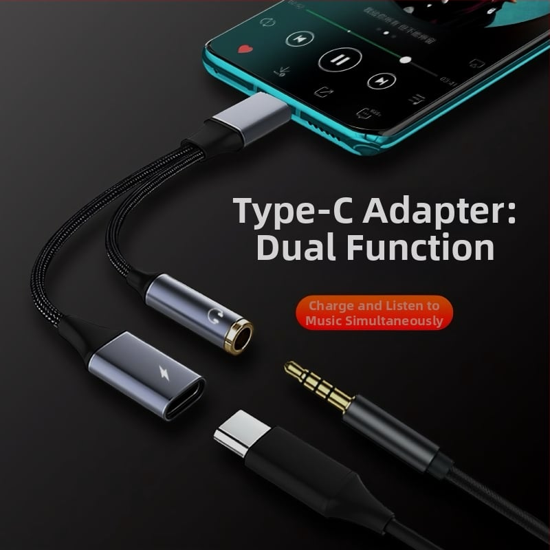Ακουστικός αντάπτορας 3,5 mm προς Type-C με φόρτιση, μετατροπέας ακουστικών 2-σε-1, συμβατός με Apple, Huawei, Xiaomi, Samsung, Oppo και Vivo