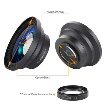 Obiectiv cu focalizare fixă, lentilă macro ultra-wide, 18 mm, unghi de cuprindere 120°, distanță minimă de focalizare 1 cm, diametru filtrului 37 mm